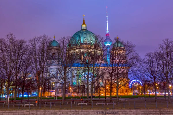 Berlin Deutschland Dezember 2021 Außenansicht Des Berliner Doms Der Spree — Stockfoto