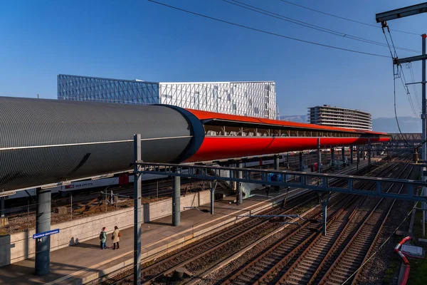 Genève Suisse Mars 2022 Geneve Secheron Est Une Gare Ferroviaire — Photo
