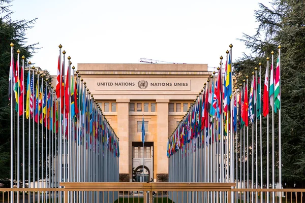 Genf Svájc 2022 Március Egyesült Nemzetek Genfi Irodája Amely Történelmi — Stock Fotó