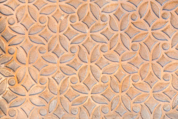 スペイン セゴビアの伝統的なパターンで覆われたスタッコ壁からのフラグメントテクスチャの背景 — ストック写真