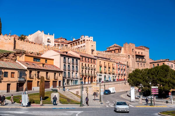 Segovia Hiszpania Lutego 2022 Tradycyjna Architektura Hiszpańska Starym Mieście Segovia — Zdjęcie stockowe