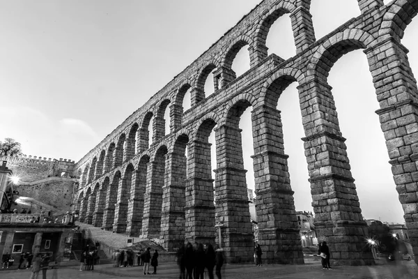 Segovia Spain February 2022 Ancient Roman Aqueduct Segovia One Best — Stock Photo, Image