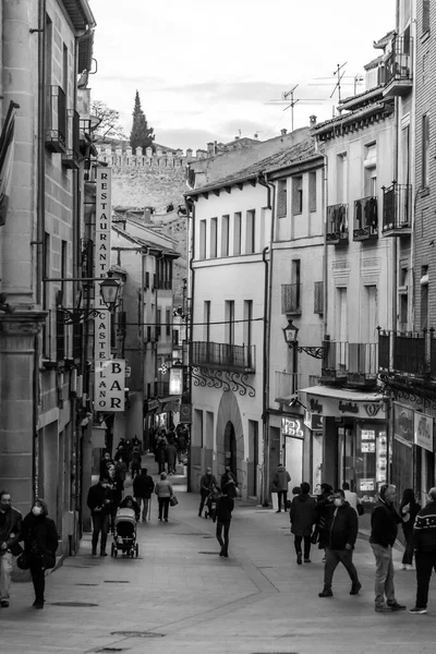 西班牙 塞戈维亚 2022年2月18日 西班牙 卡斯蒂利亚和莱昂古城的传统西班牙建筑 — 图库照片
