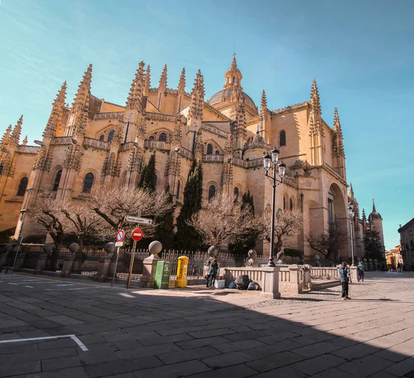 Segovia Espanha Fevereiro 2022 Catedral Segóvia Catedral Católica Romana Estilo — Fotografia de Stock