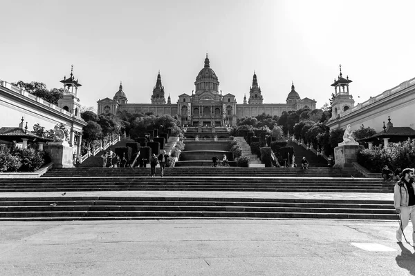 Barcelona Spanien Februar 2022 Der Palau Nacional Ist Ein Gebäude — Stockfoto