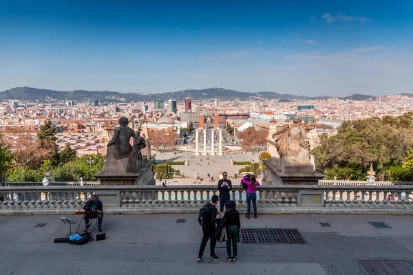 Барселона Іспанія Feb 2022 Placa Espanya Одна Найважливіших Площ Барселони — стокове фото