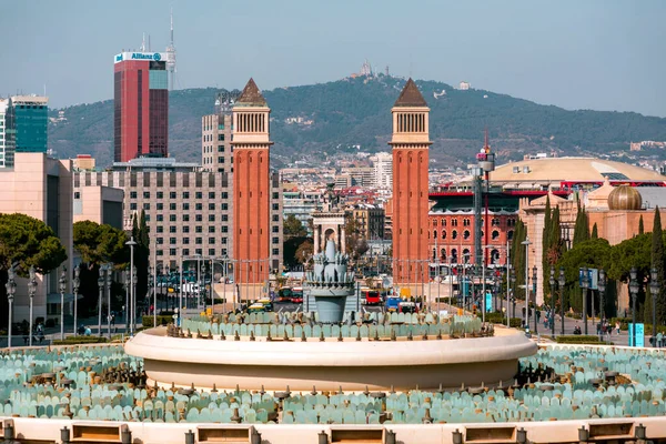 Barcelona Spanyolország Feb 2022 Placa Espanya Egyike Barcelona Legfontosabb Terek — Stock Fotó