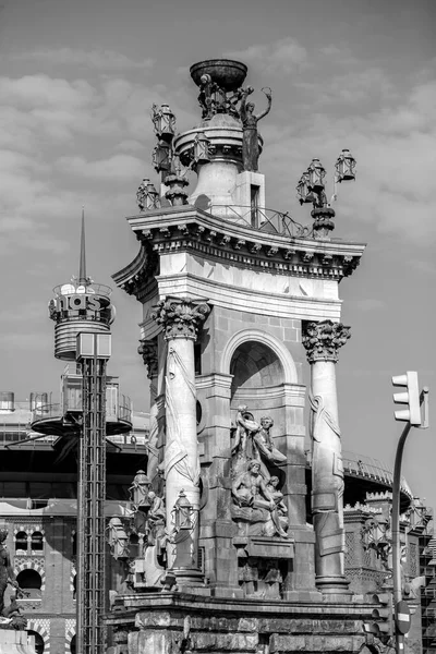 Barcelona Spanje Feb 2022 Placa Espanya Een Van Barcelona Belangrijkste — Stockfoto