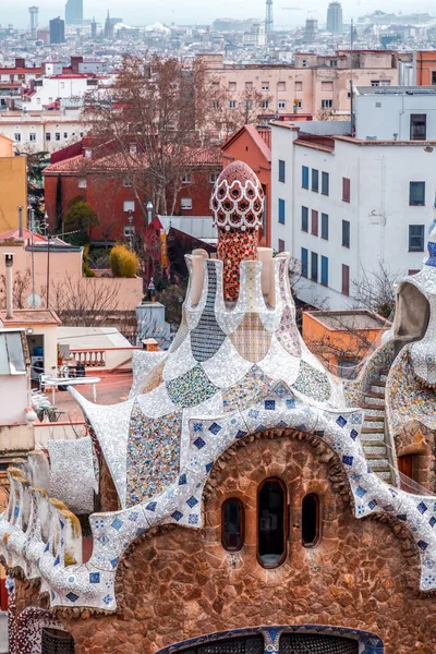 Barcelona Spanien Februar 2022 Der Berühmte Park Güell Barcelona Spanien — Stockfoto