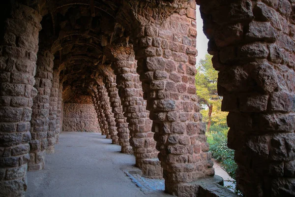 Het Beroemde Park Guell Barcelona Spanje Gebouwd Jaren 1900 Tot — Stockfoto