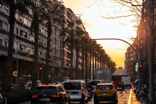 Barcelona Espanha Feb 2022 Placa Lesseps Uma Praça Que Serve — Fotografia de Stock