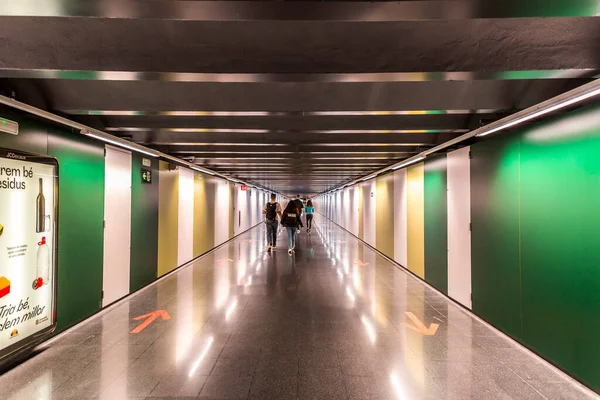 Barcelone Espagne Février 2022 Intérieur Station Sagrera Métro Barcelone Catalogne — Photo