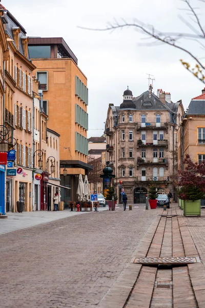 Metz Franciaország Január 2022 Street View Tipikus Francia Épületek Város — Stock Fotó