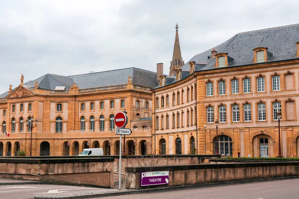 Metz França Janeiro 2022 Vista Rua Edifícios Típicos Franceses Cidade — Fotografia de Stock