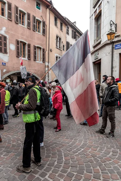 Annecy France January 2022 Group People Demonstrating State Oppression Health — Stock Photo, Image