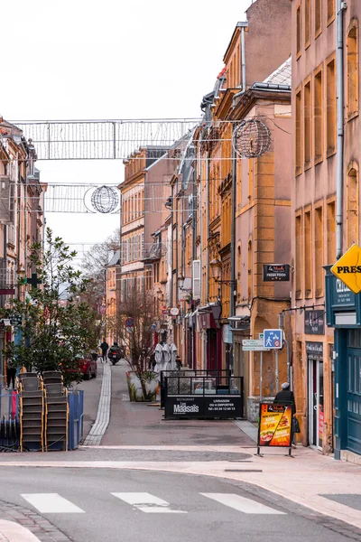 Metz Franciaország Január 2022 Street View Tipikus Francia Épületek Város — Stock Fotó