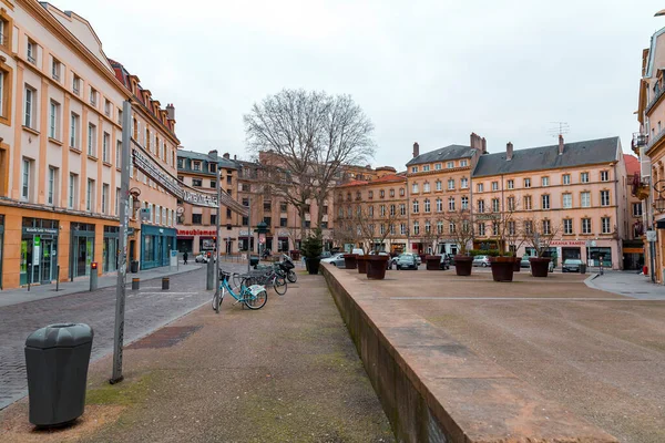 Metz Francia Enero 2022 Vista Calle Edificios Típicos Franceses Ciudad — Foto de Stock