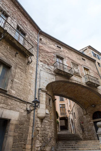 Girona Catalunha Espanha Feb 2022 Ruas Bonitas Cidade Velha Girona — Fotografia de Stock