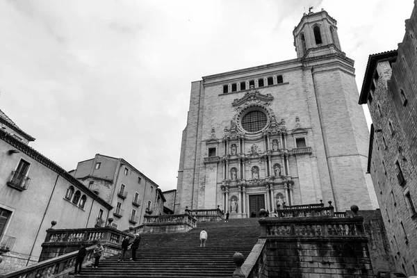 Girona Hiszpania Lutego 2022 Katedra Girona Znana Również Jako Katedra — Zdjęcie stockowe