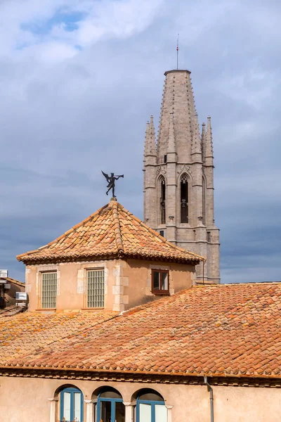 Girona Catalonia Spain Feb 2022 Exterior View Church San Felix — Stock Photo, Image