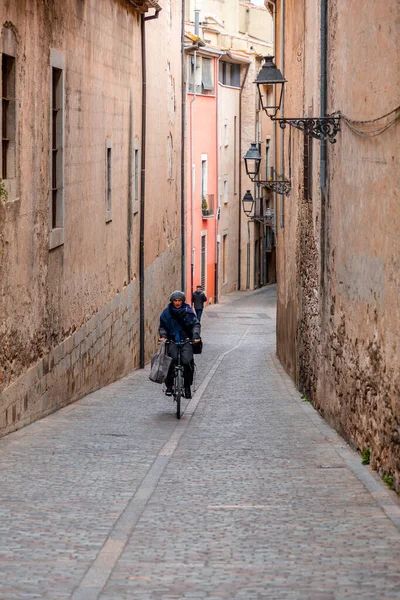 Girona Catalonië Spanje Feb 2022 Generic Street View City Giron — Stockfoto