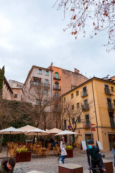 Girona Catalonia Spain Feb 2022 Beautiful Streets Girona Old Town — 图库照片
