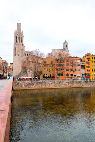 Girona Cataluña España Feb 2022 Vista Exterior Iglesia San Félix — Foto de Stock