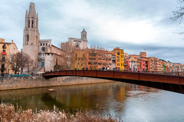 Girona Catalonia Spain Feb 2022 Exterior View Church San Felix — Stock Photo, Image