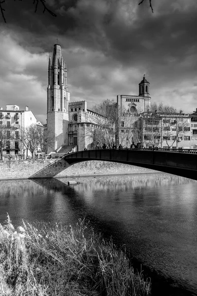 Girona Katalonya Spanya Şubat 2022 San Felix Kilisesi Veya Placa — Stok fotoğraf