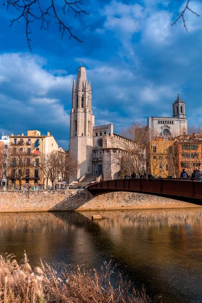 Girona Catalonia Spain Feb 2022 Exterior View Church San Felix — Stock Photo, Image