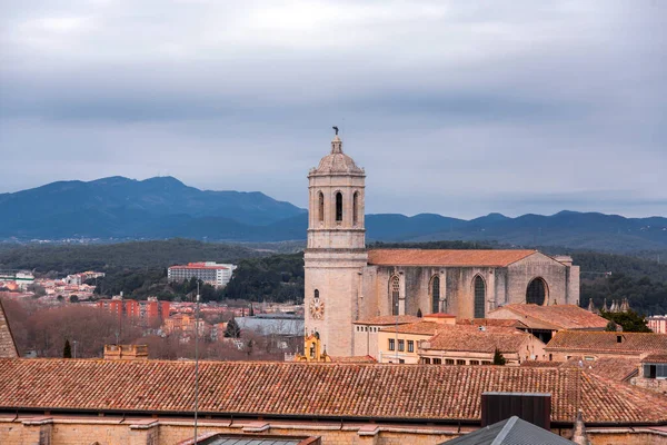Girona Cathedral Znana Również Jako Katedra Najświętszej Marii Panny Gironie — Zdjęcie stockowe