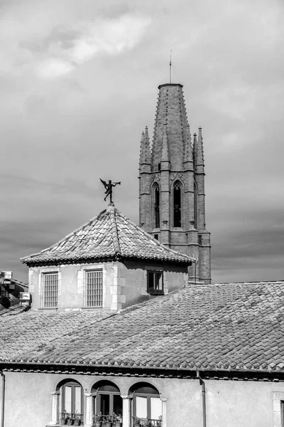 Bell Tower Church San Felix Sant Feliu Placa Catedral Girona — Stock Photo, Image