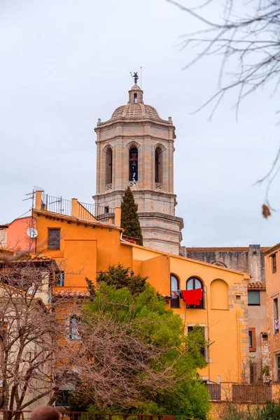 Torre Della Cattedrale Girona Catedral Santa Maria Girona — Foto Stock