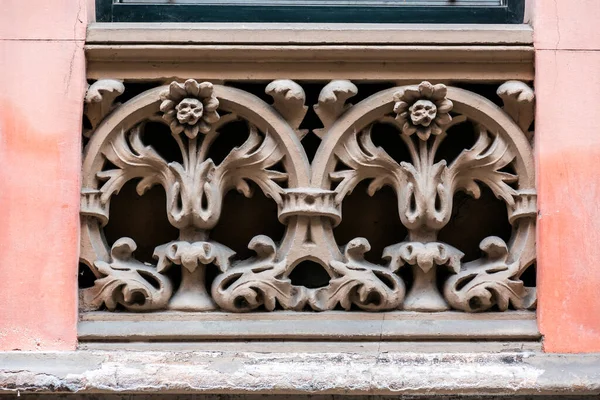 Detalle Típico Ventana Arquitectura Tradicional Girona Cataluña España —  Fotos de Stock