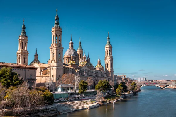 Zaragoza Spain February 2022 Cathedral Basilica Our Lady Pillar Roman — Stock Photo, Image