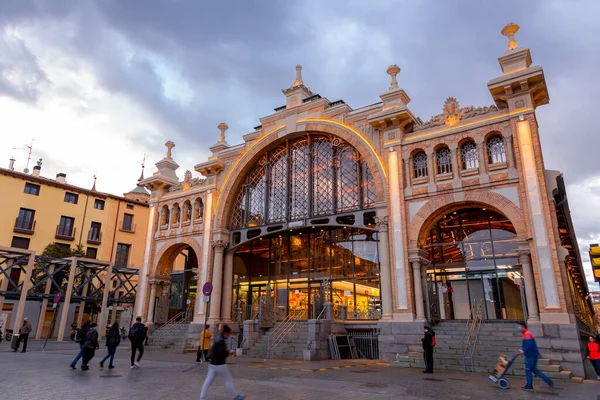 Zaragoza Espanha Fevereiro 2022 Vista Exterior Mercado Central Mercado Central — Fotografia de Stock