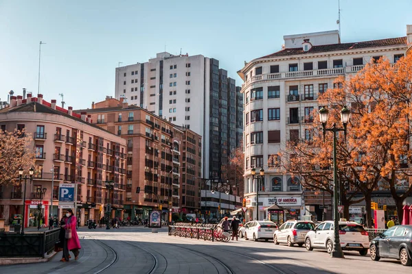 萨拉戈萨 西班牙 2022年2月14日 西班牙阿拉贡地区首府萨拉戈萨的通用建筑和街道景观 — 图库照片