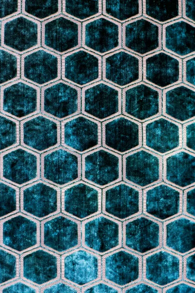 Fragment Sammet Febric Med Hexagon Former Lyxig Textur Bakgrund — Stockfoto