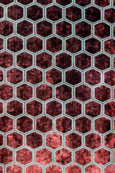 Fragment Velours Fébrique Aux Formes Hexagonales Luxueux Fond Texture Textile — Photo