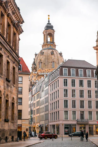 Dresden Alemanha Dezembro 2021 Frauenkirche Neumarkt Cidade Velha Dresden Saxônia — Fotografia de Stock