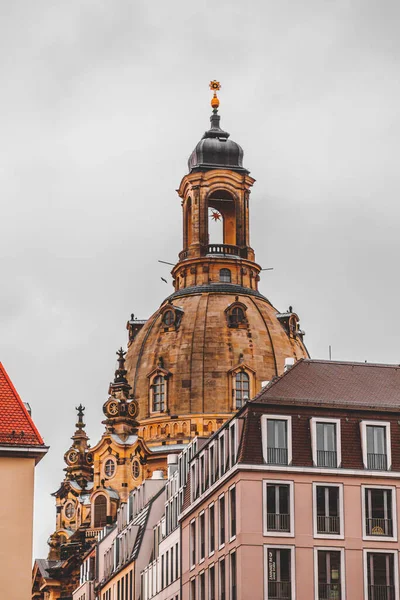 Dresden Duitsland December 2021 Frauenkirche Neumarkt Oude Stad Dresden Saksen — Stockfoto