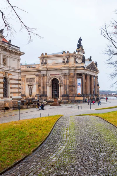 Dresden Alemanha Dec 2021 Academia Arte Kunsthalle Lipsiusbau Edifício Universitário — Fotografia de Stock