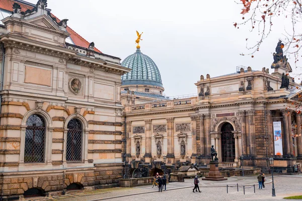 Dresden Alemanha Dec 2021 Academia Arte Kunsthalle Lipsiusbau Edifício Universitário — Fotografia de Stock