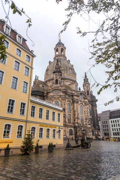 Dresden Alemanha Dezembro 2021 Frauenkirche Neumarkt Cidade Velha Dresden Saxônia — Fotografia de Stock
