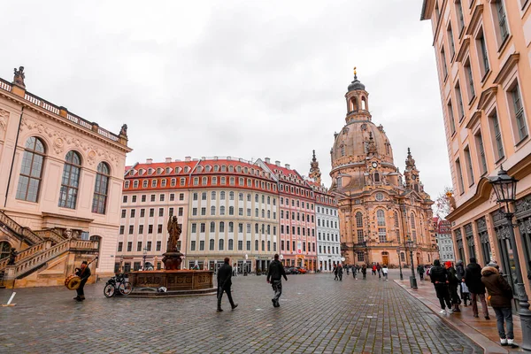 Dresden Alemanha Dezembro 2021 Neumarkt Uma Seção Central Culturalmente Significativa — Fotografia de Stock