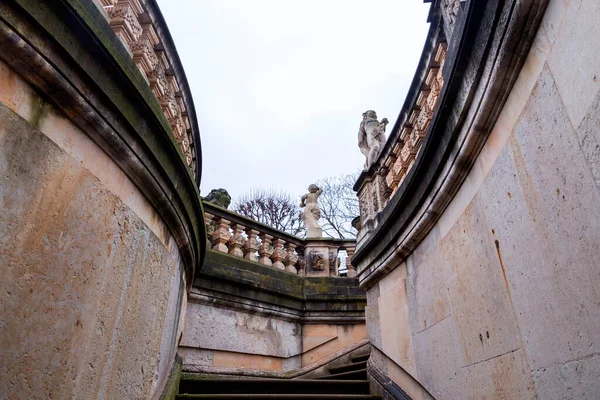 Dresden Germany December 2021 Old Stone Stairway Winter Day Dresden — Stock Photo, Image