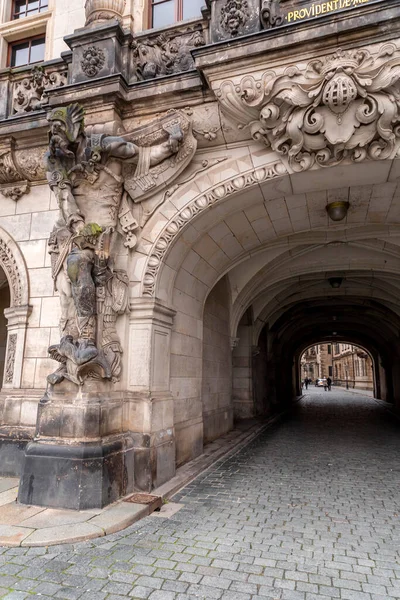 Dresden Germany December 2021 Ancient George Gate Georgentor Old Town — Stock Photo, Image