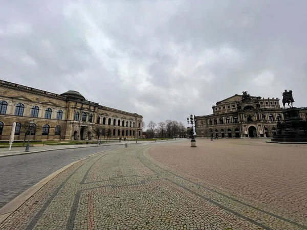 Dresden Germany December 2021 Historical Semperoper Building State Opera House — Fotografia de Stock