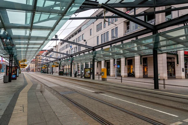 Дрезден Германия Декабря 2021 Года Трамвайная Станция Postplatz Дрездене Саксония — стоковое фото