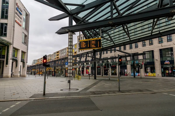 Dresden Deutschland Dezember 2021 Straßenbahnhaltestelle Postplatz Dresden Sachsen Deutschland — Stockfoto